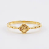 Anillo Trebol Dorado 1.55gr / T7 3/4 / Oro Amarillo Nac.Esp. 18K ©