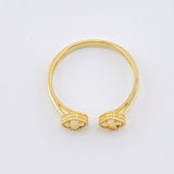 Anillo Doble Trebol 1.95gr / T7 3/4 / Oro Amarillo Nac.Esp. 18K ©