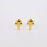 Cross Stud Earrings 0.72gr / 7.7mm Yellow Gold 18K ©