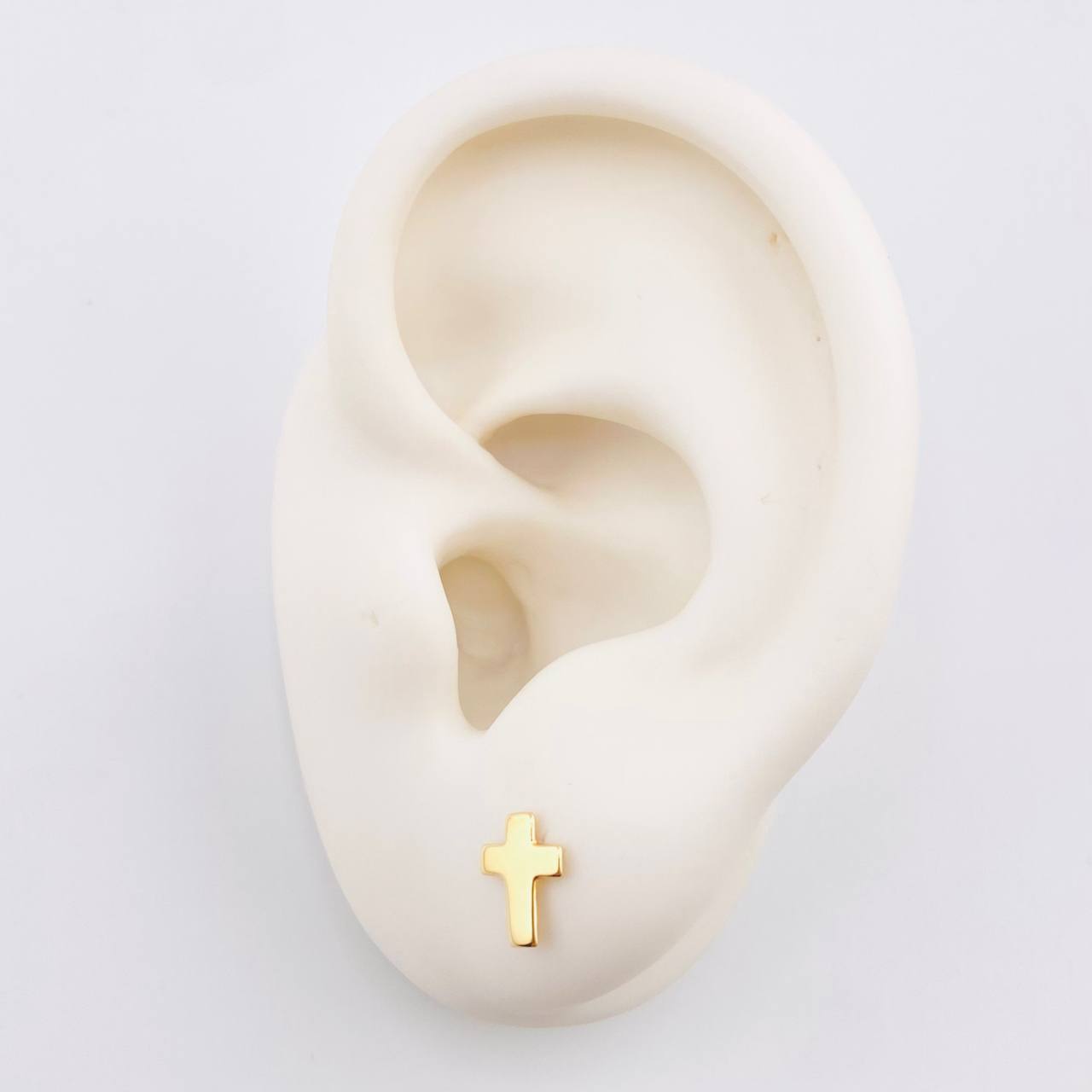 Cross Stud Earrings 0.72gr / 7.7mm Yellow Gold 18K ©