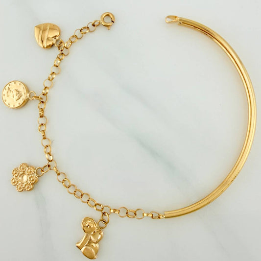 Pulso Charms 5.75gr / 6 3/4 in / 4mm Oro Amarillo 18K %