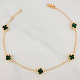 Pulso Trebol Espiga 5gr / 9 1/4 in / 1.2mm Oro Amarillo Nac. Esp 18K %