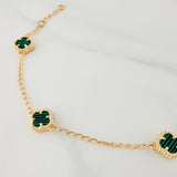 Pulso Trebol Espiga 5gr / 9 1/4 in / 1.2mm Oro Amarillo Nac. Esp 18K %