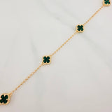 Pulso Trebol Espiga 5gr / 9 1/4 in / 1.2mm Oro Amarillo Nac. Esp 18K %