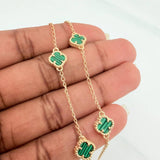 Pulso Trebol Espiga 5gr / 9 1/4 in / 1.2mm Oro Amarillo Nac. Esp 18K %