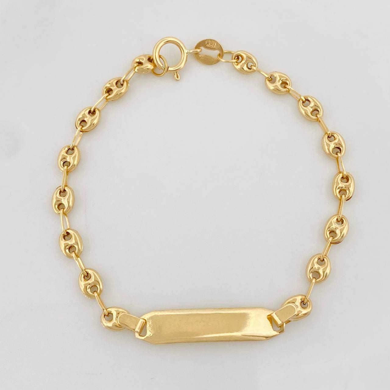 Bracelet Baby GC Rectangular Plate 1.8g / 6 in / 3.5mm Yellow Gold 18K