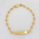 Bracelet Baby GC Rectangular Plate 1.8g / 6 in / 3.5mm Yellow Gold 18K