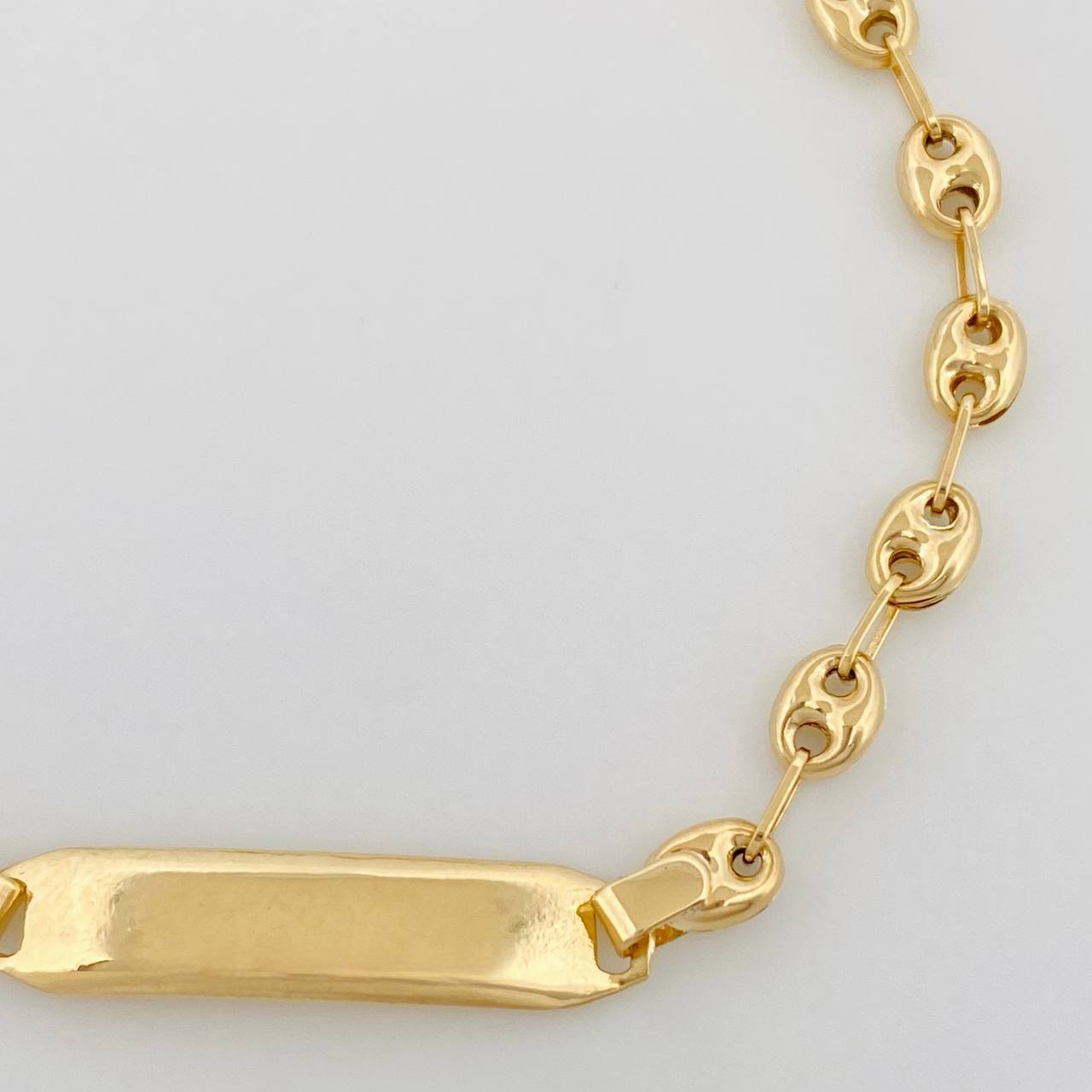 Bracelet Baby GC Rectangular Plate 1.8g / 6 in / 3.5mm Yellow Gold 18K