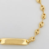 Bracelet Baby GC Rectangular Plate 1.8g / 6 in / 3.5mm Yellow Gold 18K