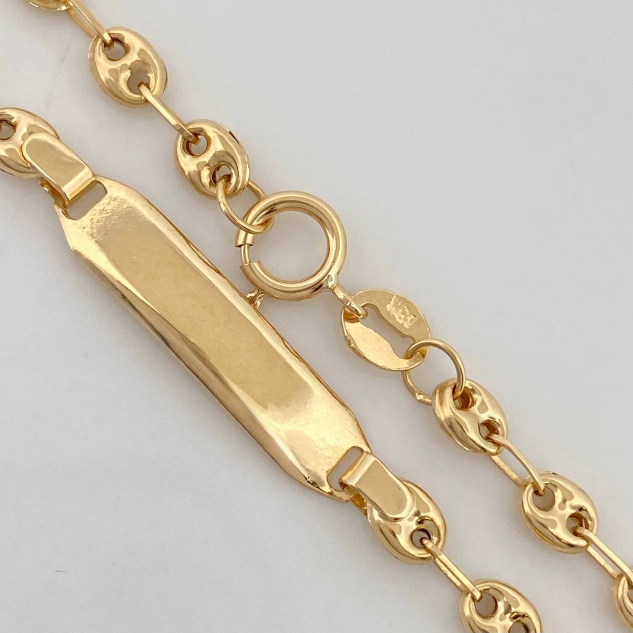 Bracelet Baby GC Rectangular Plate 1.8g / 6 in / 3.5mm Yellow Gold 18K