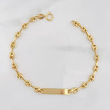 Bracelet GC Rectangular Plate 2.1g / 6 3/4 in / 3.93mm Yellow Gold 18K