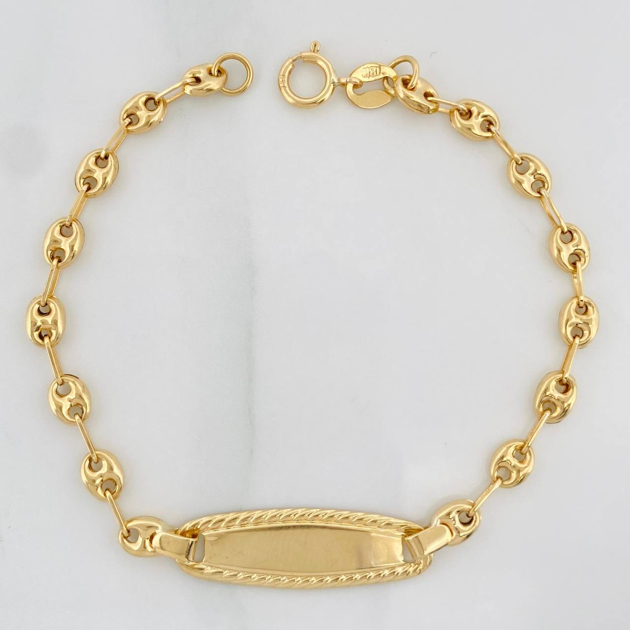 Bracelet Baby GC Oval 1.9g / 6 in / 3.57mm Yellow Gold 18K