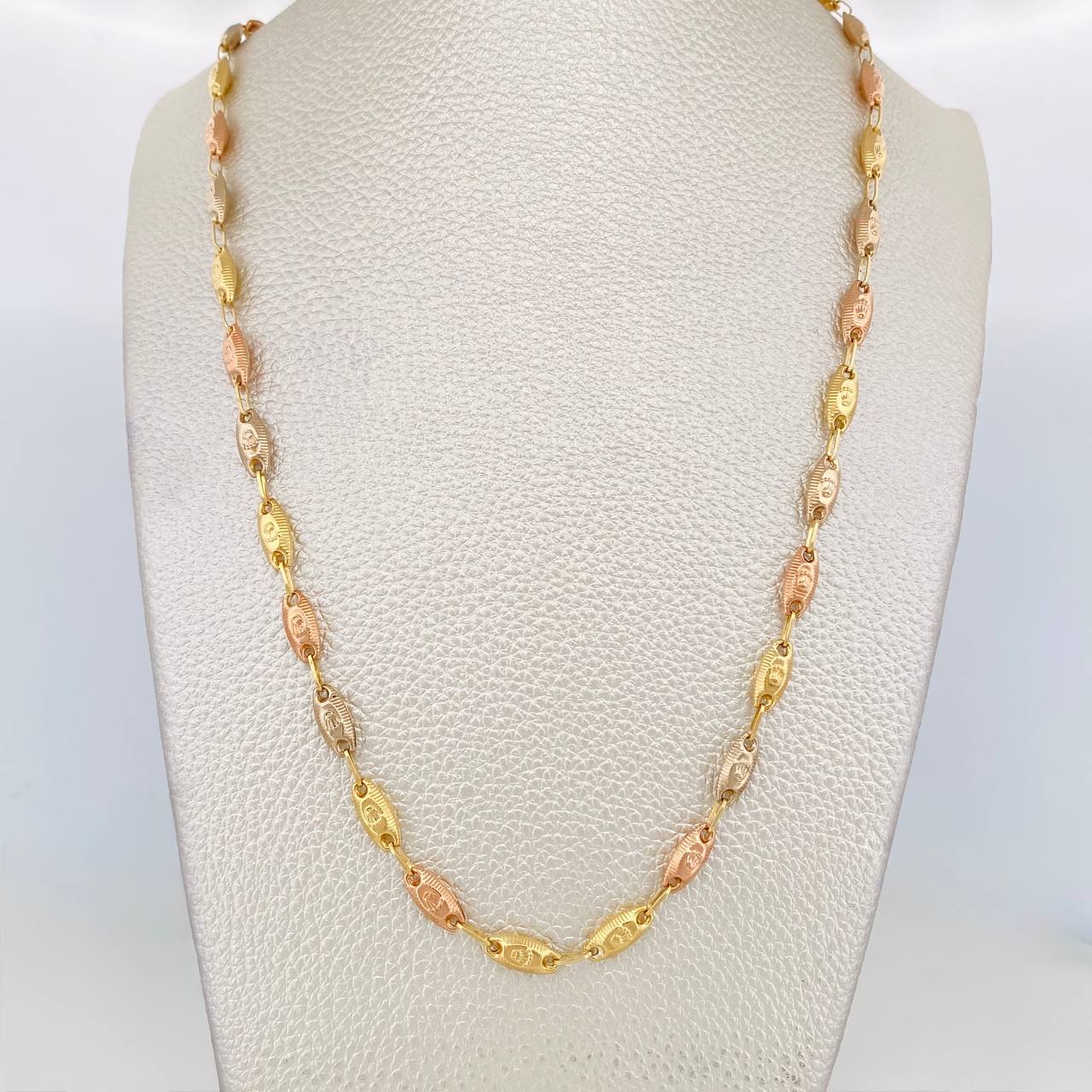 Rustic Chain Crown 10.05g / 24 in / 4.34mm Three Golds 18K