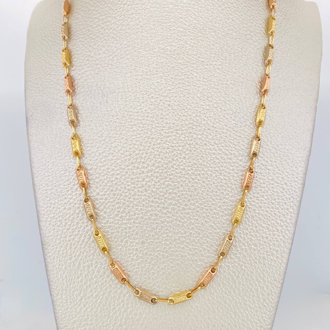Rustic Tribal Chain 10.15g / 24 in / 3.6mm Three Golds 18K
