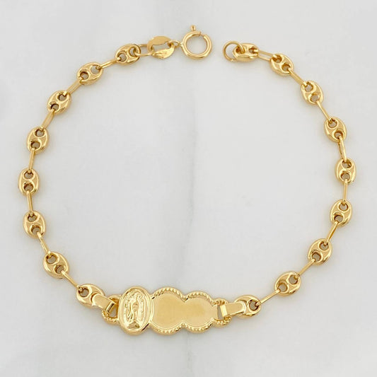 Bracelet GC Virgin Cloud of Guadalupe 2.75g / 6 3/4 in / 4.88mm Yellow Gold 18K