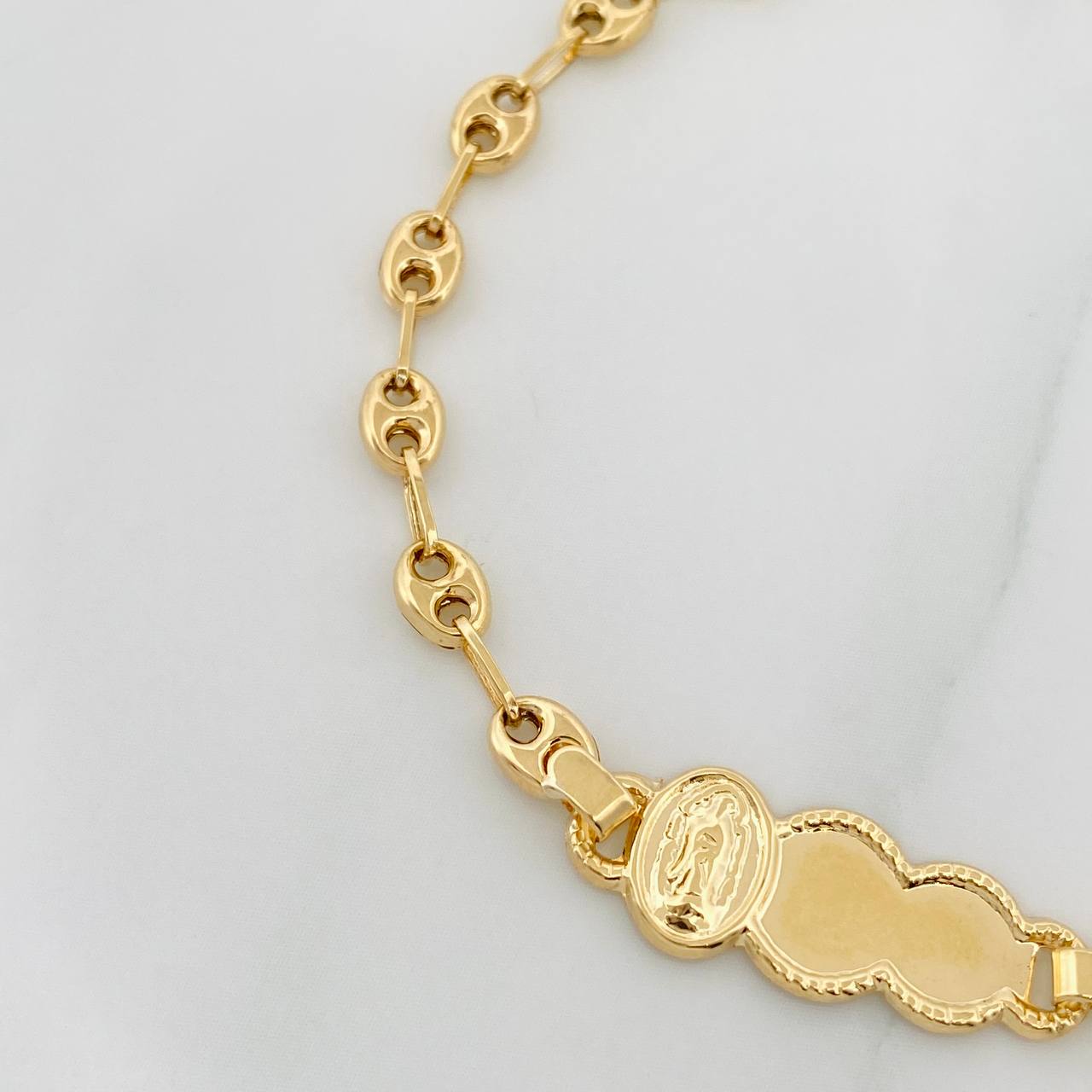 Bracelet GC Virgin Cloud of Guadalupe 2.2g / 6 3/4 in / 3.61mm Yellow Gold 18K