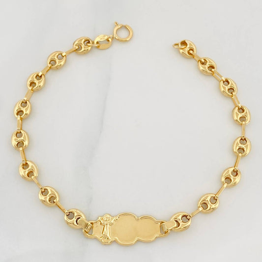 Bracelet GC Divine Child Cloud Plate 2.45g / 7 in / 4.8mm Yellow Gold 18K