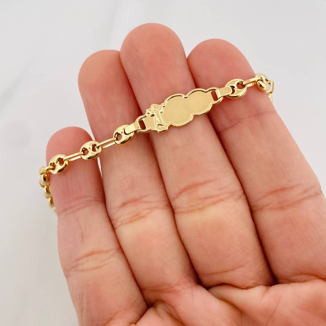 Bracelet GC Nube Divino Niño 2.75g / 6 3/4 in / 4.72mm Yellow Gold 18K