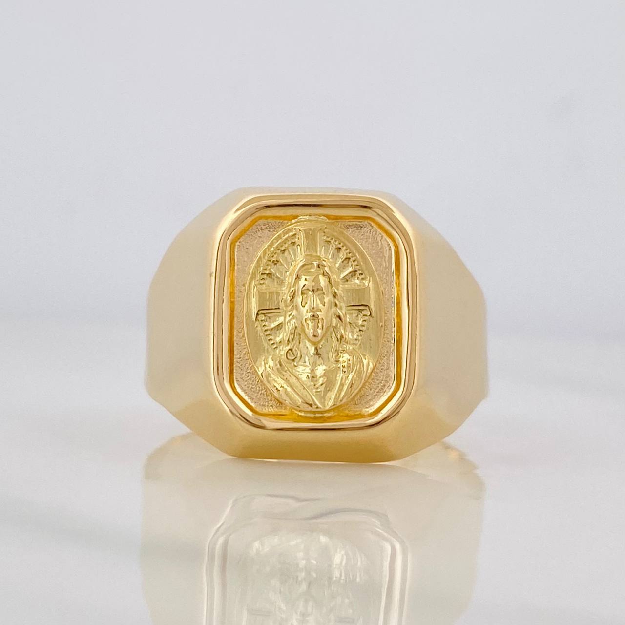 Anillo Sagrado Corazón de Jesús 3.85g / T10 Oro Amarillo 18K