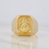 Sacred Heart of Jesus Ring 3.6g / Size 7 3/4 Yellow Gold 18K