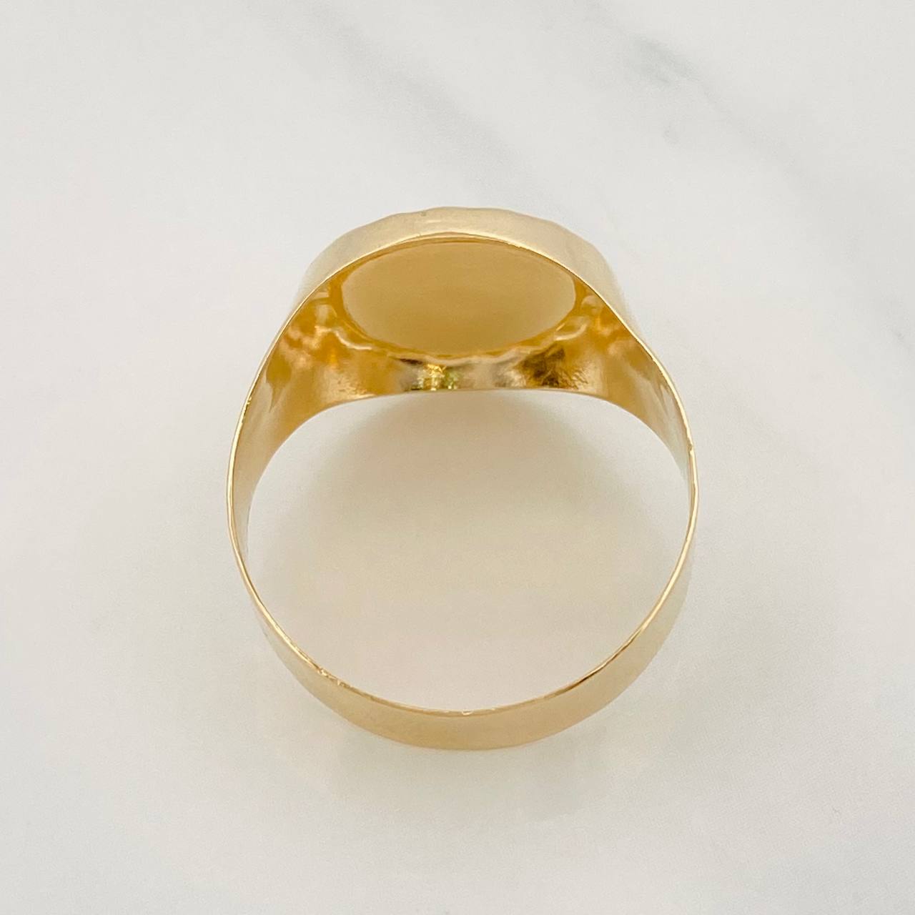 Anillo Sello Signo Pesos 3.45g / T10 1/4 Oro Amarillo 18K
