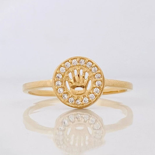 Crown Ring 1.95g / Size 7 1/2 Yellow Gold 18K