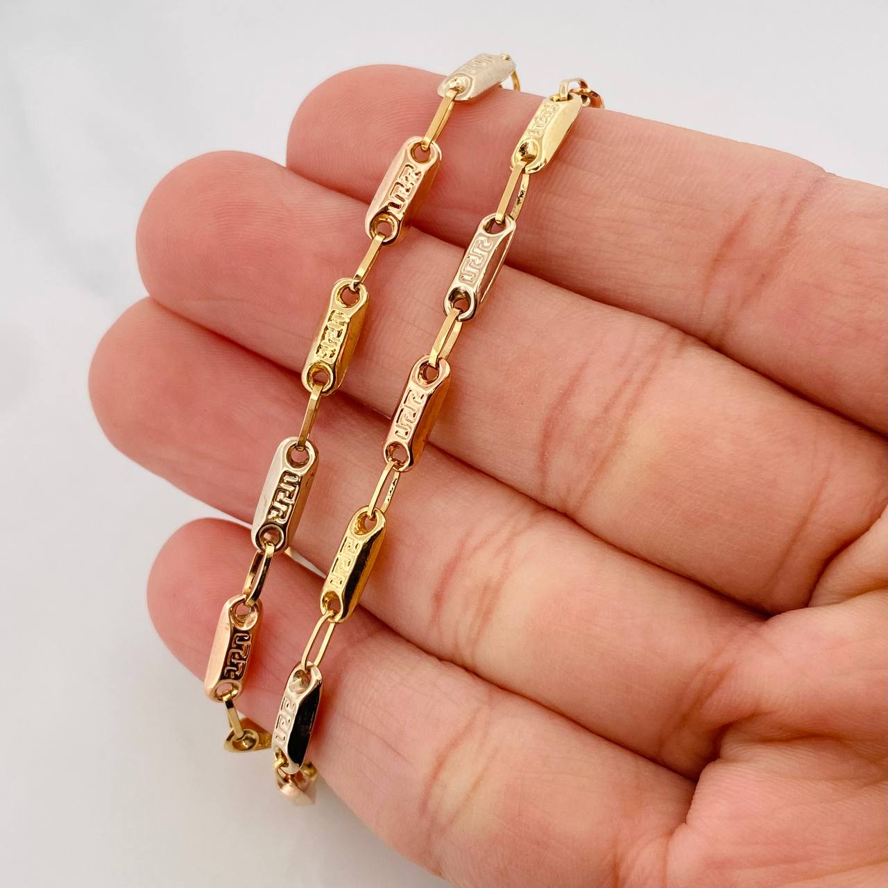Rustic Tribal Chain 10.15g / 24 in / 3.6mm Three Golds 18K