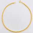 Rope Bracelet 1.25g / 7 1/2 in / 2.2mm Yellow Gold 18K