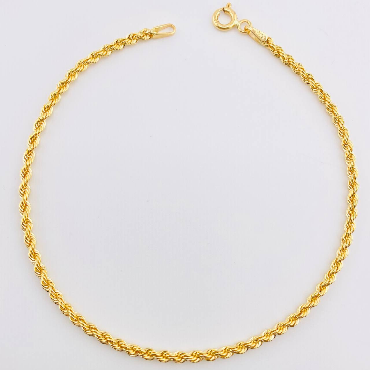 Rope Bracelet 1.25g / 7 1/2 in / 2.1mm Yellow Gold 18K