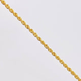 Rope Bracelet 1.25gr / 7 1/2 in / 2.1mm Yellow Gold +3 18K ©