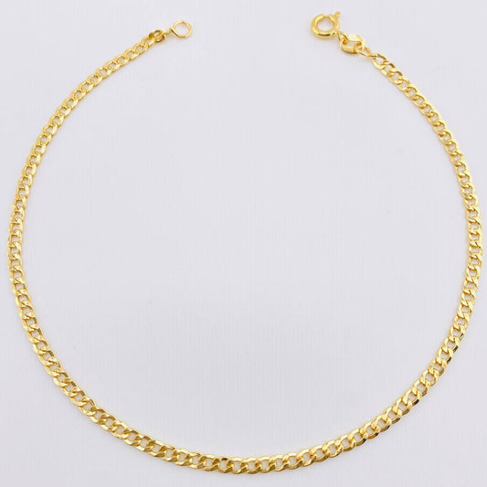 Tobillera Cubana 2.45gr / 9 3/4 in / 2.8mm Oro Amarillo +1 18K ©