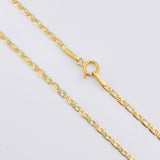 Diamond Cut Flat Mariner Chain 2.3gr / 19 3/4 in / 1.8mm Three Golds +3 18K *