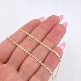 Diamond Cut Flat Mariner Chain 2.3gr / 19 3/4 in / 1.8mm Three Golds +3 18K *
