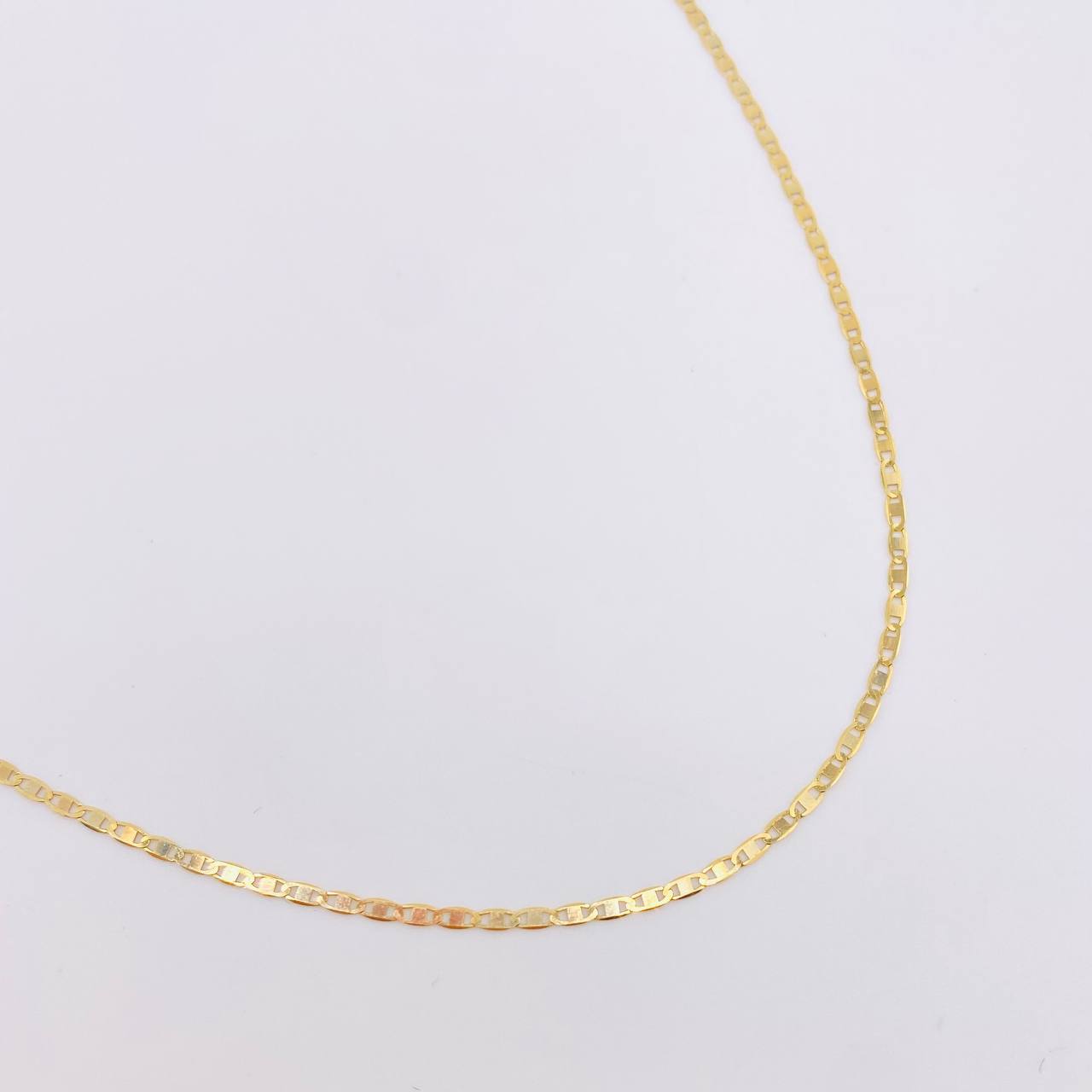 Diamond Cut Flat Mariner Chain 2.25gr / 19 3/4 in / 1.8mm Three Golds +3 18K *