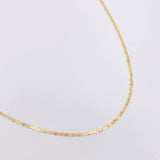 Diamond Cut Flat Mariner Chain 2.25gr / 19 3/4 in / 1.8mm Three Golds +3 18K *