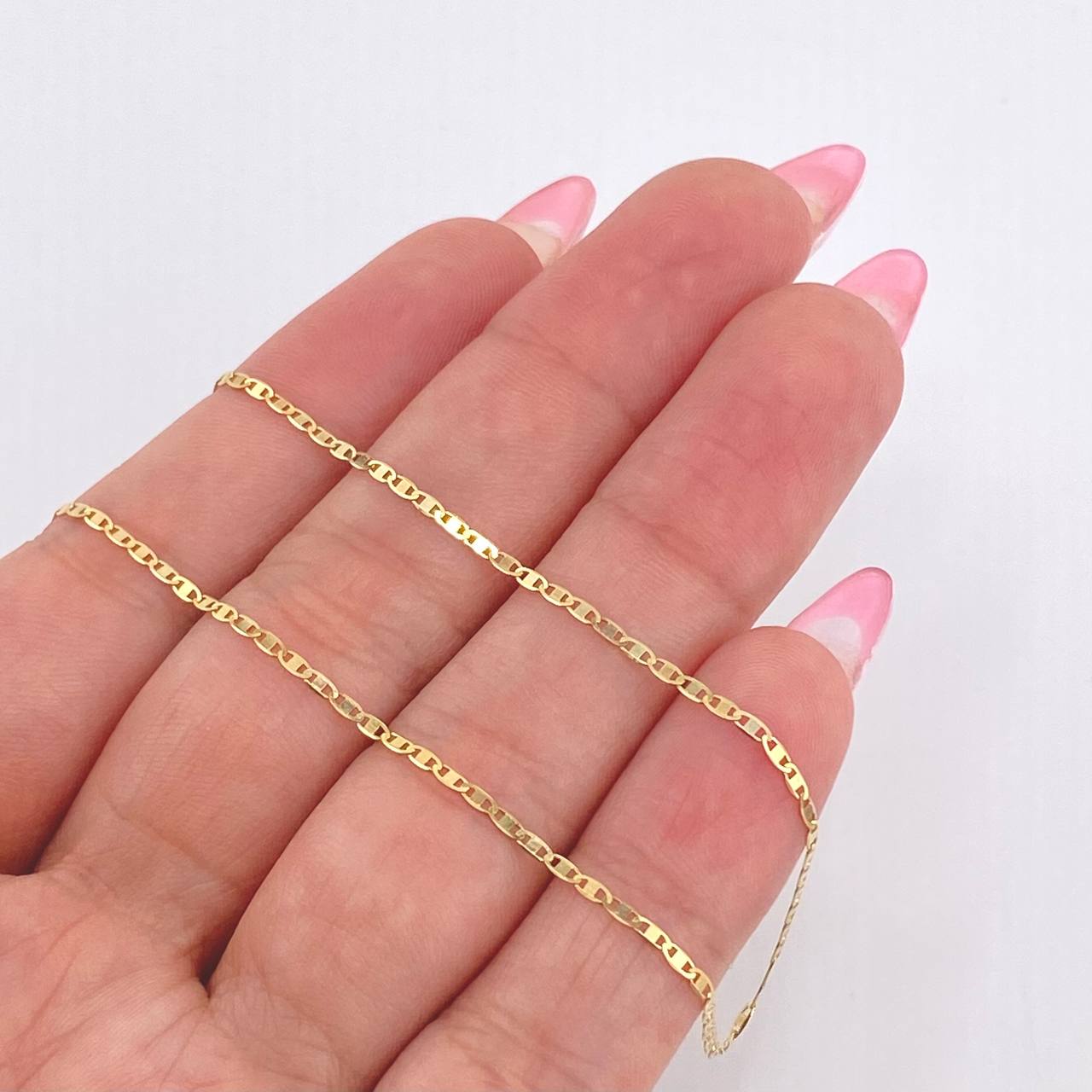 Cadena Escalera Plana  2.25gr / 15 3/4 in / 1.8mm Oro Amarillo +3 18K *