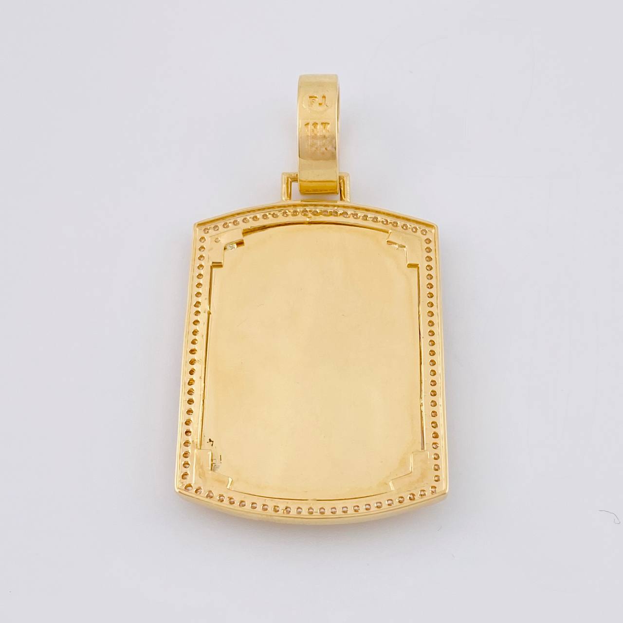 Dije Placa San Miguel 15.4g / 2 1/4 in Dos Oros Amarillo Blanco 18K