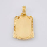 Dije Placa San Miguel 15.4g / 2 1/4 in Dos Oros Amarillo Blanco 18K