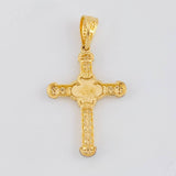 Dije Cruz Espiral Trebol 3.8g / 1 3/4 in Dos Oros Amarillo Blanco 18K