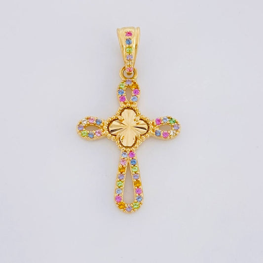 Pendant Cross Clover 1.9g / 1 1/4 in 18K Yellow Gold