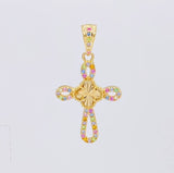 Dije Cruz Trebol 1.9g / 1 1/4 in Oro Amarillo 18K
