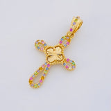 Dije Cruz Trebol 1.9g / 1 1/4 in Oro Amarillo 18K