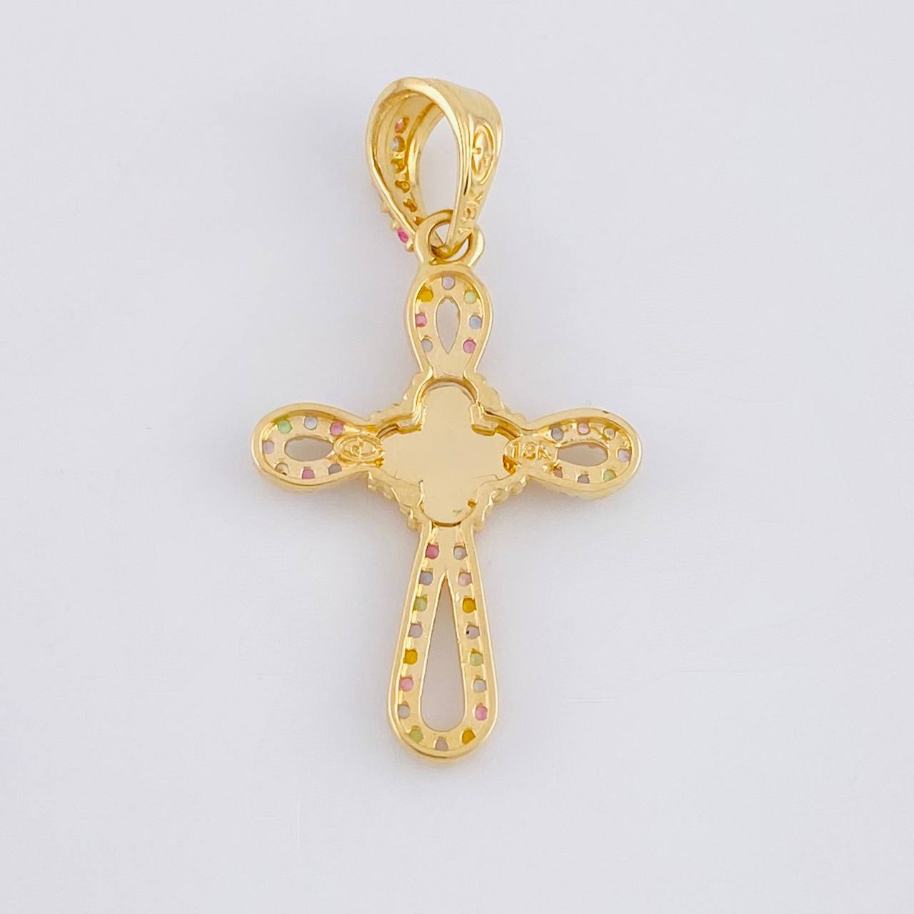 Dije Cruz Trebol 1.9g / 1 1/4 in Oro Amarillo 18K