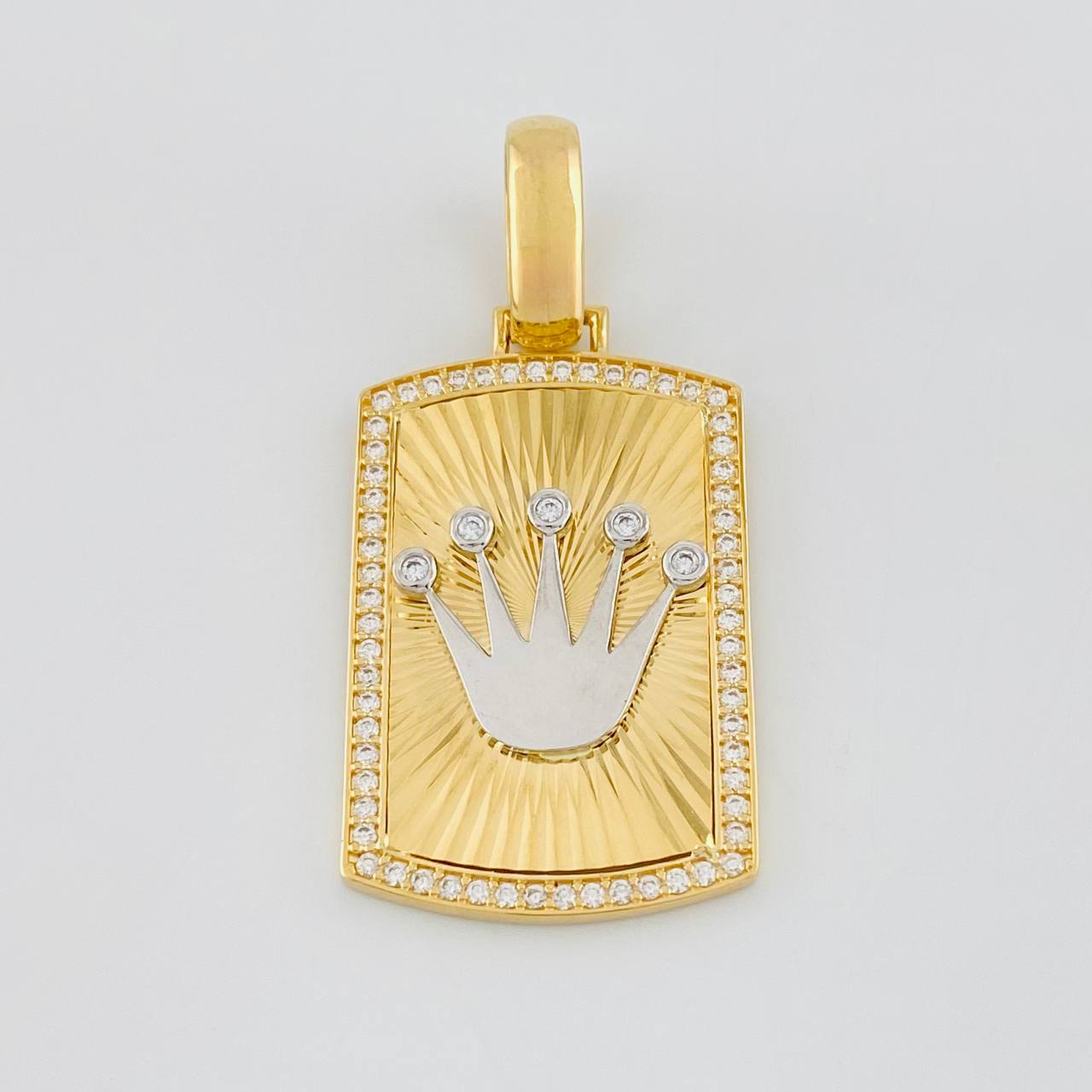 Pendant Crown Plate 12.95g / 2 in Two-Tone Yellow White Gold 18K