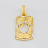 Pendant Crown Plate 12.95g / 2 in Two-Tone Yellow White Gold 18K