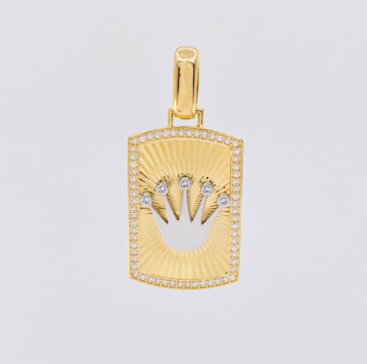 Pendant Crown Plate 12.95g / 2 in Two-Tone Yellow White Gold 18K