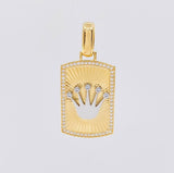 Pendant Crown Plate 12.95g / 2 in Two-Tone Yellow White Gold 18K
