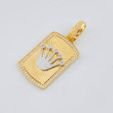 Pendant Crown Plate 12.95g / 2 in Two-Tone Yellow White Gold 18K