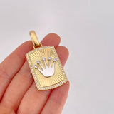Pendant Crown Plate 12.95g / 2 in Two-Tone Yellow White Gold 18K