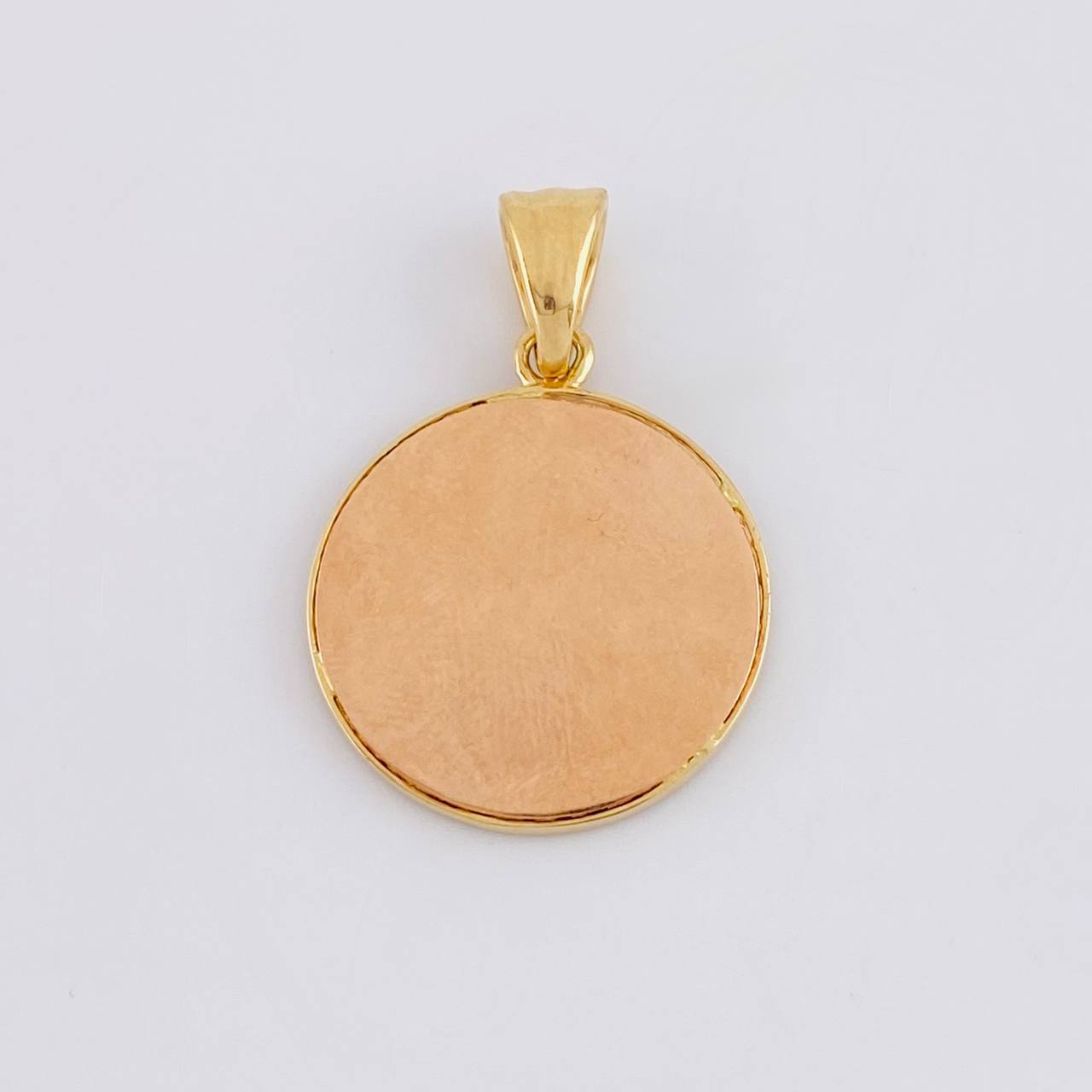 Pendant Circle Crown 5.3g / 1 1/4 in Two Golds White Rose 18K
